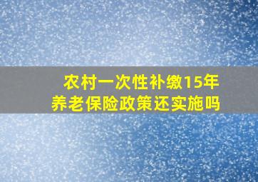 农村一次性补缴15年养老保险政策还实施吗