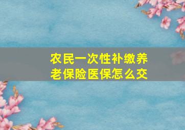 农民一次性补缴养老保险医保怎么交