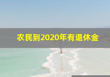 农民到2020年有退休金