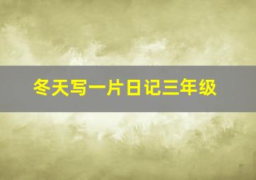 冬天写一片日记三年级