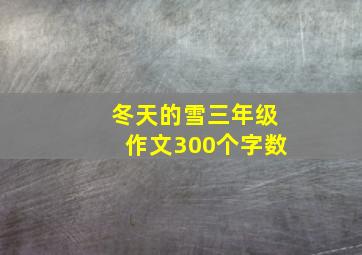 冬天的雪三年级作文300个字数