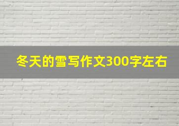 冬天的雪写作文300字左右