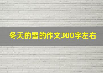 冬天的雪的作文300字左右