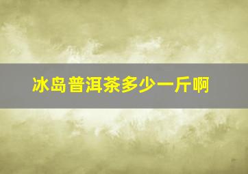 冰岛普洱茶多少一斤啊