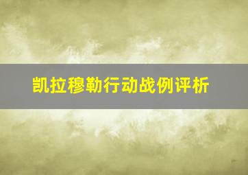 凯拉穆勒行动战例评析