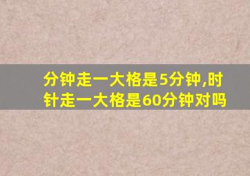 分钟走一大格是5分钟,时针走一大格是60分钟对吗