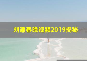 刘谦春晚视频2019揭秘