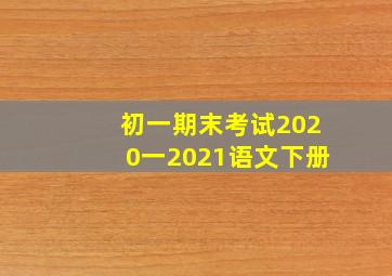 初一期末考试2020一2021语文下册