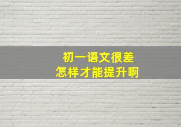 初一语文很差怎样才能提升啊