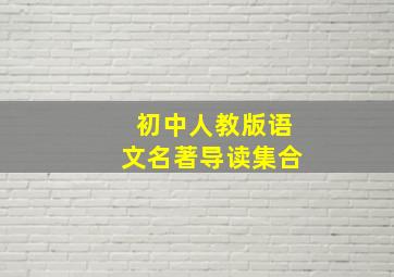 初中人教版语文名著导读集合