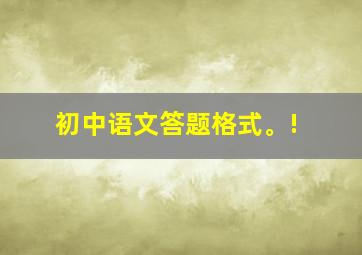 初中语文答题格式。!