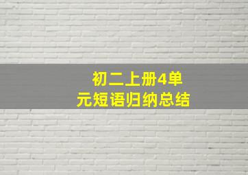 初二上册4单元短语归纳总结