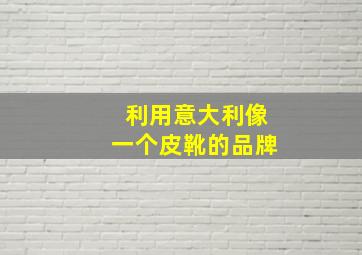 利用意大利像一个皮靴的品牌