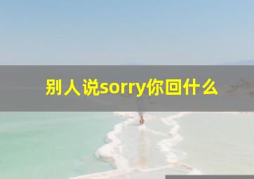 别人说sorry你回什么