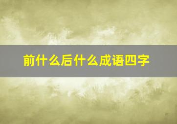 前什么后什么成语四字