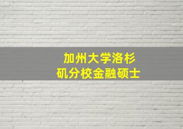 加州大学洛杉矶分校金融硕士