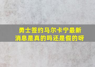 勇士签约马尔卡宁最新消息是真的吗还是假的呀