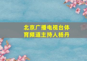 北京广播电视台体育频道主持人杨丹