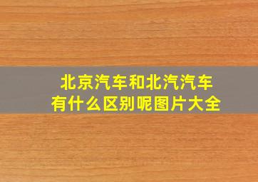 北京汽车和北汽汽车有什么区别呢图片大全