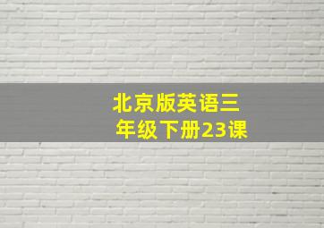 北京版英语三年级下册23课