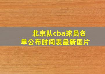 北京队cba球员名单公布时间表最新图片