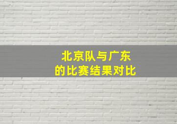 北京队与广东的比赛结果对比