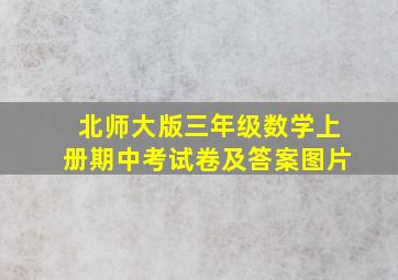 北师大版三年级数学上册期中考试卷及答案图片