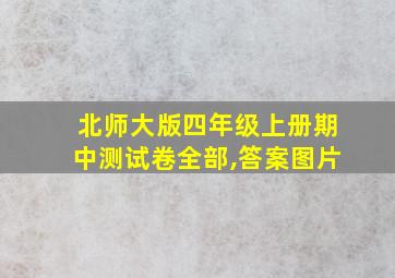 北师大版四年级上册期中测试卷全部,答案图片