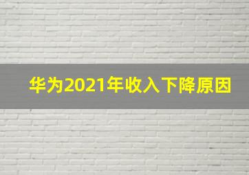 华为2021年收入下降原因