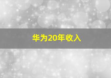 华为20年收入