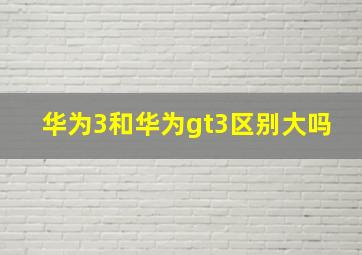 华为3和华为gt3区别大吗