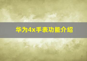 华为4x手表功能介绍