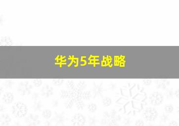 华为5年战略