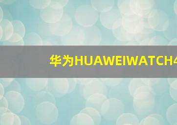 华为HUAWEIWATCH4