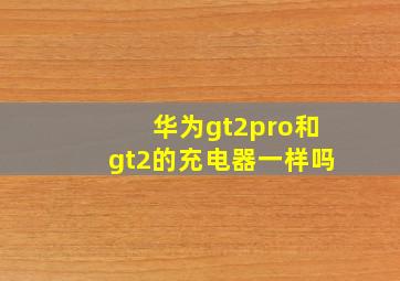 华为gt2pro和gt2的充电器一样吗