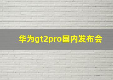 华为gt2pro国内发布会