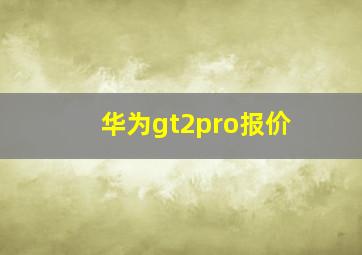 华为gt2pro报价