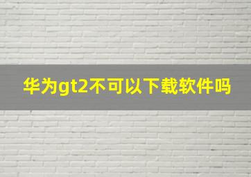 华为gt2不可以下载软件吗