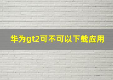 华为gt2可不可以下载应用