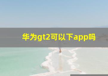 华为gt2可以下app吗