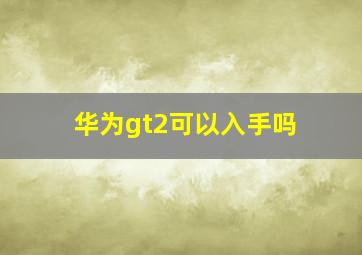 华为gt2可以入手吗