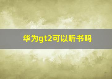 华为gt2可以听书吗