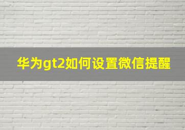 华为gt2如何设置微信提醒