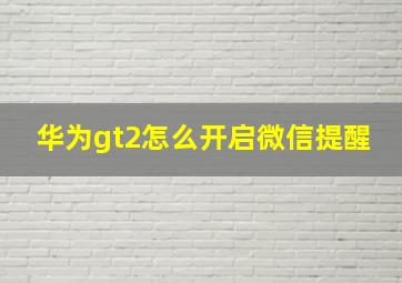 华为gt2怎么开启微信提醒