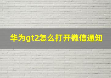 华为gt2怎么打开微信通知