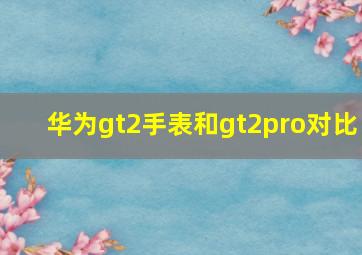 华为gt2手表和gt2pro对比