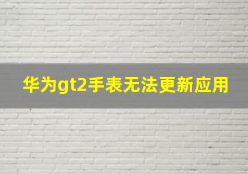 华为gt2手表无法更新应用