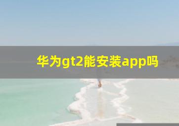 华为gt2能安装app吗