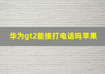 华为gt2能接打电话吗苹果