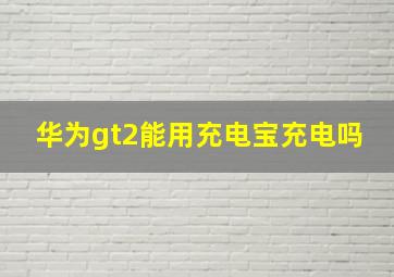 华为gt2能用充电宝充电吗